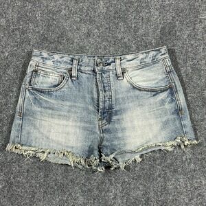 Free People Womens Button‎ Fly Cut Off Denim Jean Shorts Size W 27